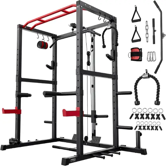 Sportsroyals Power Rack with Pulleys